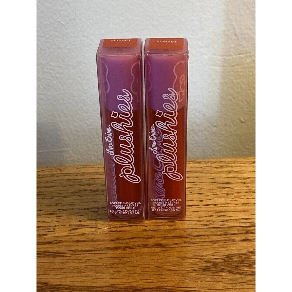 2X Lime Crime Plushies Sorbet Soft Focus Lip Veil Liquid Lipstick 0.11